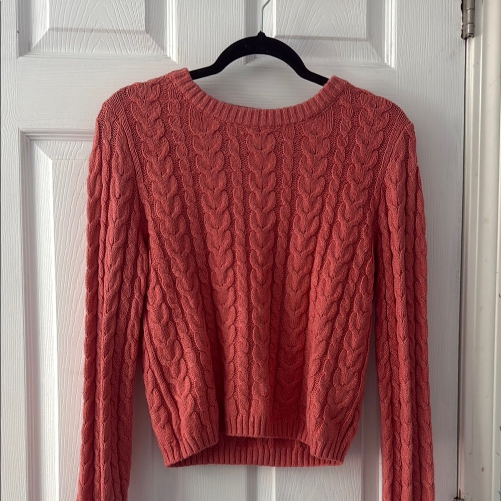 Women's American Eagle Cable Knit Sweater - Coral